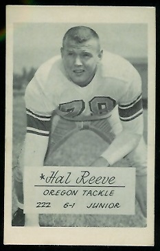 Hal Reeve 1953 University of Oregon football card