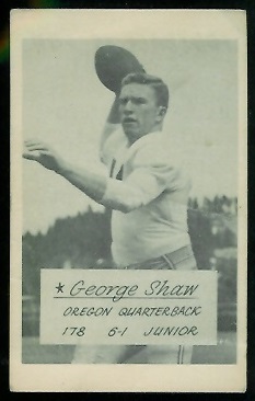 George Shaw 1953 University of Oregon football card