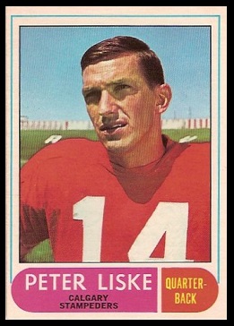 Pete Liske 1968 O-Pee-Chee CFL football card