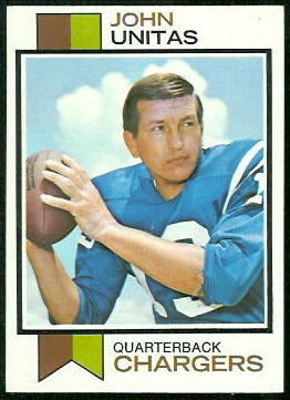 John Unitas 1973 Topps football card