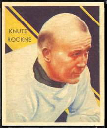 1935 National Chicle Knute Rockne football card