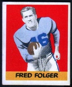 Fred Folger 1948 Leaf football card