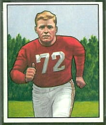 1950 Bowman Bill Fischer rookie football card