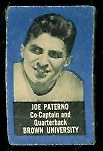 Joe Paterno 1950 Topps Felt Back rookie football card