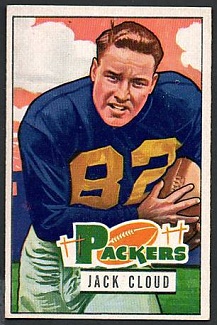 1951 Bowman Jack Cloud football card