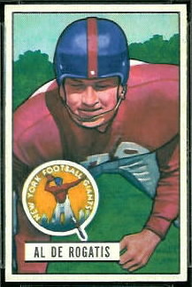 1951 Bowman Al DeRogatis football card