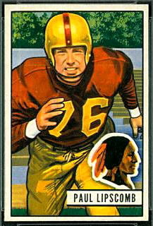Paul Lipscomb 1951 Bowman football card