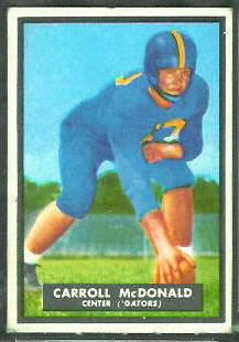 1951 Topps Magic Carroll McDonald football card