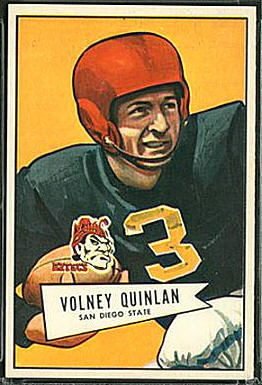 Volney Quinlan 1952 Bowman Large football card