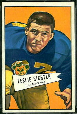 1952 Bowman Large Les Richter rookie football card