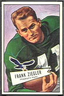 Frank Ziegler 1952 Bowman Small football card