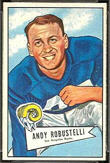 Andy Robustelli 1952 Bowman Small rookie football card