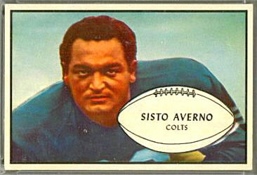 1953 Bowman Sisto Averno football card