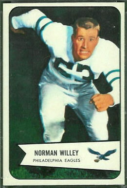 Norm Willey 1954 Bowman rookie football card