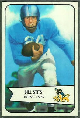 Bill Stits 1954 Bowman rookie football card