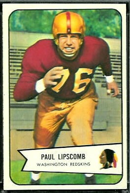Paul Lipscomb 1954 Bowman football card