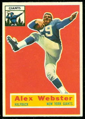 Alex Webster 1956 Topps rookie football card