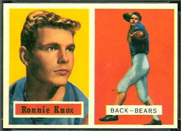 Ronnie Knox 1957 Topps football card