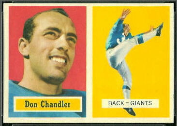 Don Chandler 1957 Topps rookie football card