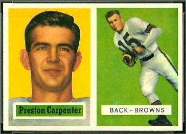 Preston Carpenter 1957 Topps rookie football card