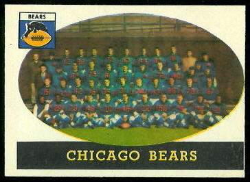 Bears team 1958 Topps football card