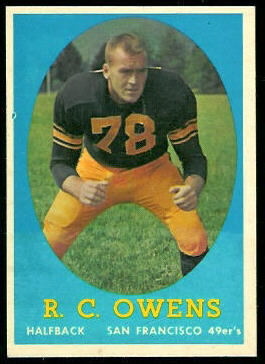 1958 Topps R.C. Owens rookie football card