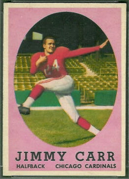 Jimmy Carr 1958 Topps rookie football card