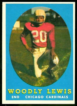 1958 Topps Woodley Lewis error football card