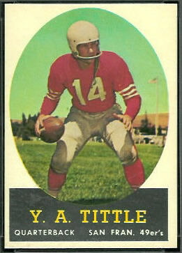 Y.A. Tittle 1958 Topps football card