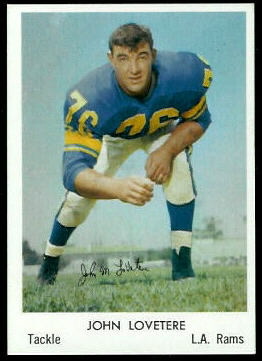 John Lovetere 1959 Bell Brand Rams football card