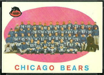 1959 Topps Chicago Bears team football card