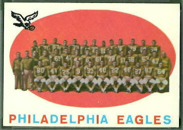 Eagles Team 1959 Topps football card