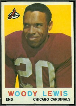 1959 Topps Woodley Lewis error football card