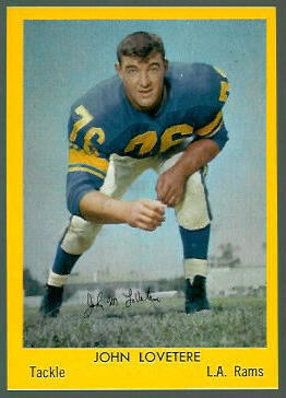 John Lovetere 1960 Bell Brand Rams football card