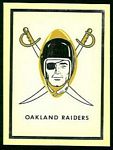 1960 Fleer AFL Team Decals Oakland Raiders