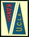 1960 Fleer College Pennant Decals Kansas - UCLA football card