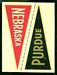 1960 Fleer College Pennant Decals Nebraska - Purdue football card