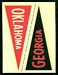 1960 Fleer College Pennant Decals Georgia - Oklahoma football card
