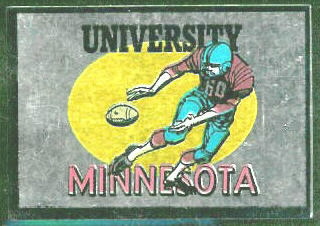 Minnesota Golden Gophers 1960 Topps Metallic Stickers football card