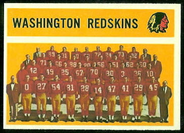 Redskins Team 1960 Topps football card
