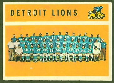 Lions Team 1960 Topps football card