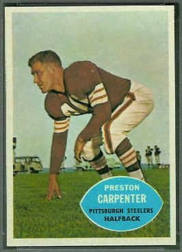 Preston Carpenter 1960 Topps football card