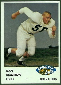Dan McGrew 1961 Fleer football card