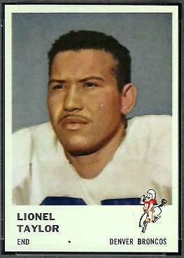 1961 Fleer Lionel Taylor rookie football card