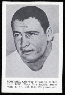 Ron Mix 1961 Golden Tulip Chargers football card