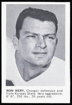 1961 Golden Tulip Chargers Ron Nery football card