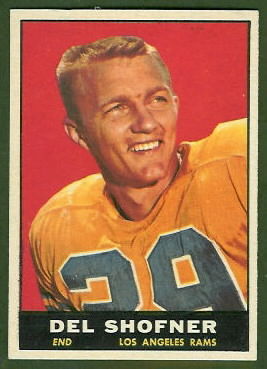 Del Shofner 1961 Topps football card