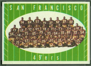 49ers Team 1961 Topps football card