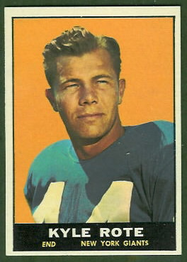 Kyle Rote 1961 Topps football card