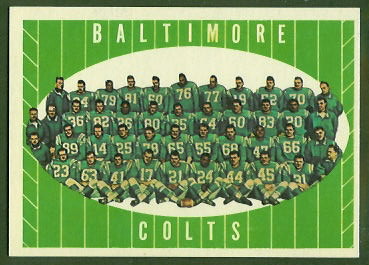Colts Team 1961 Topps football card